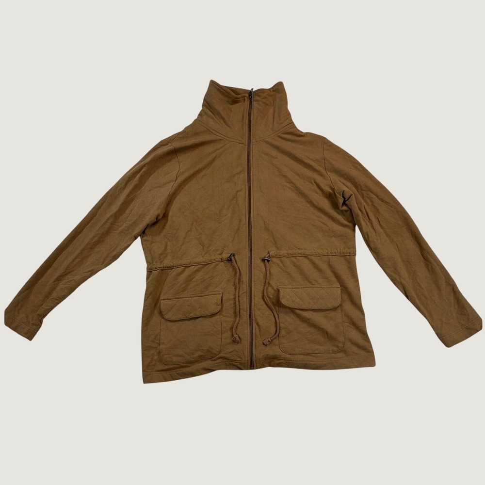 White Stag Women's XL Brown Full Zip Drawstring Utility Jacket J98